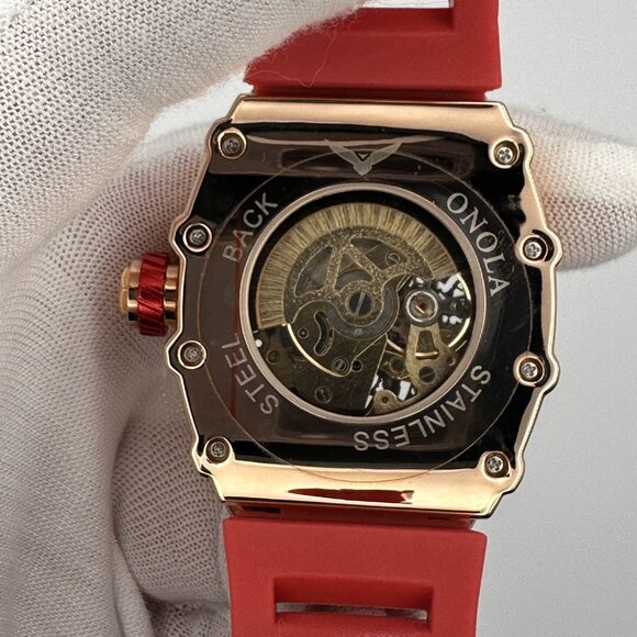 Mens Watch - Onola Automatic - Red and Rose Gold - Picture 4 of 8